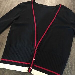 New Anthropologie Brand Button front Black Sweater Cardigan